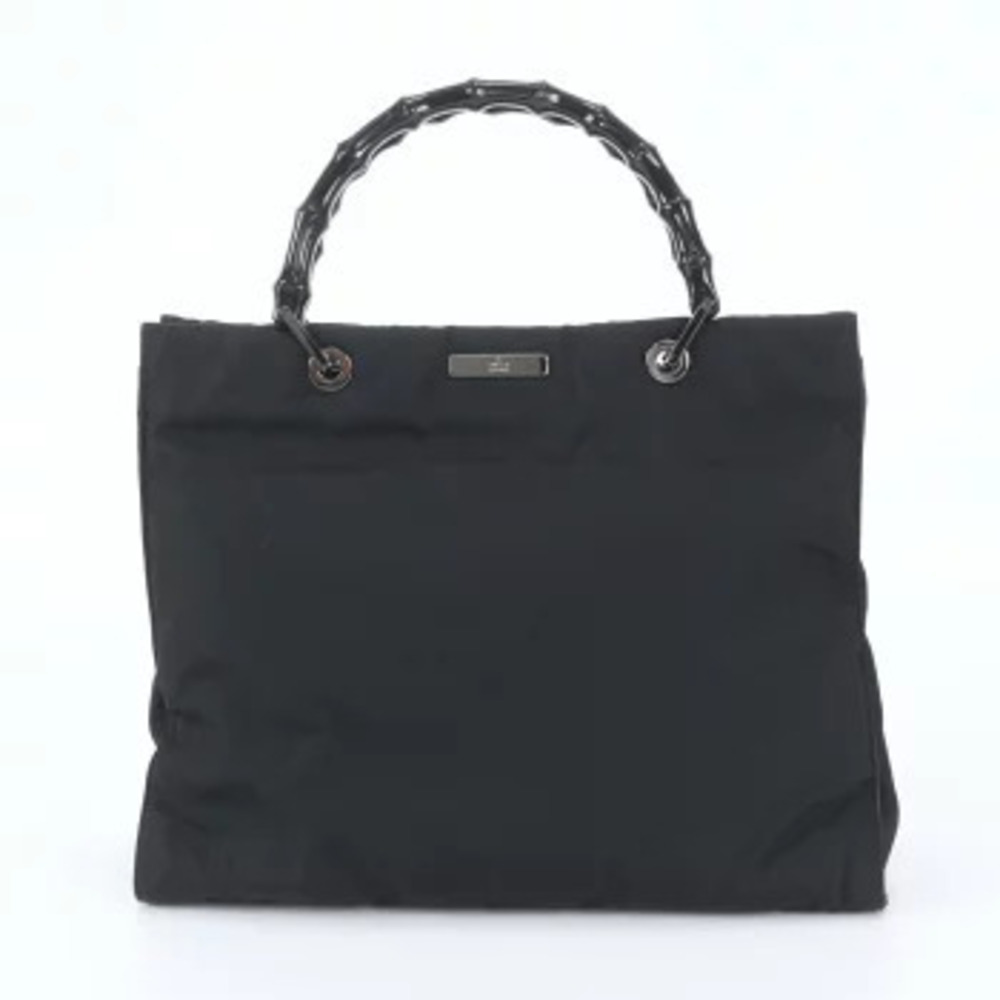 Gucci Bamboo North South Shopper Tote Leather Black